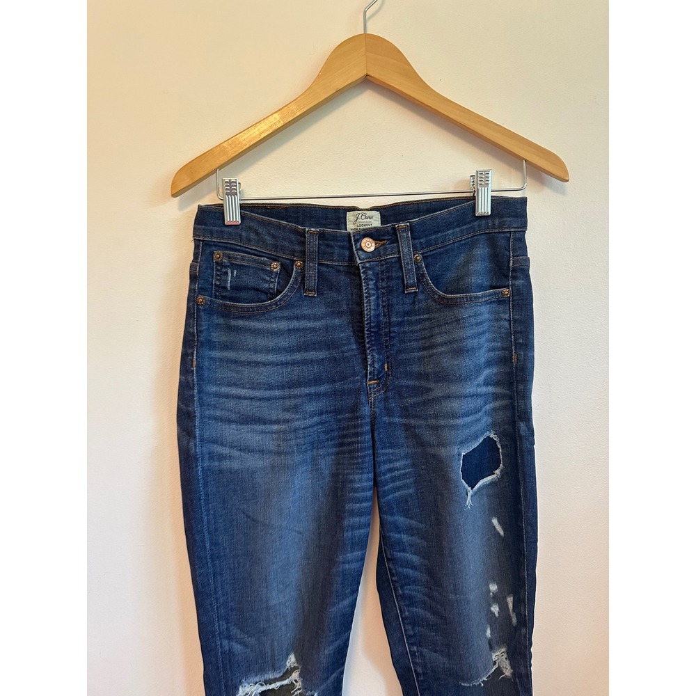 J. Crew Lookout High Rise Skinny Distressed Jeans | Size 28 Petite - Picture 2 of 8